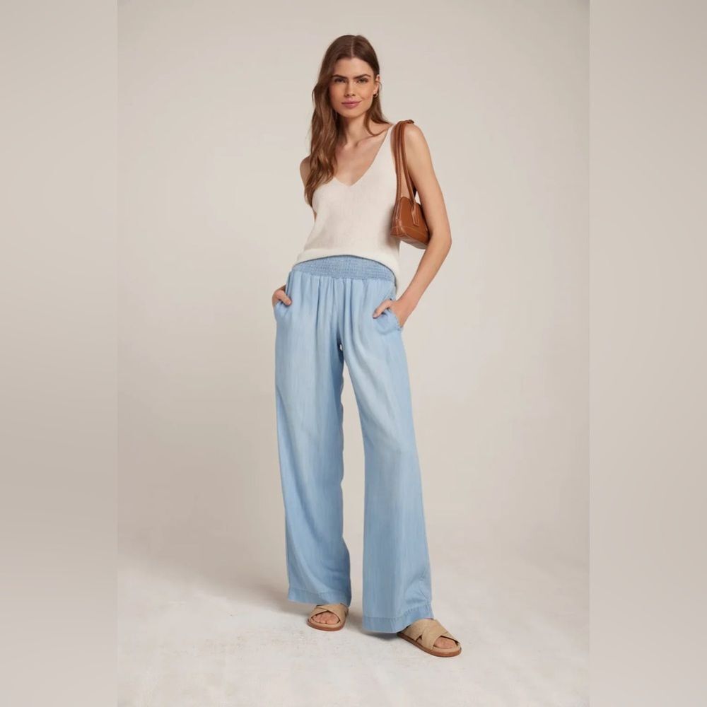 Love Tree Chambray Wide-Leg Pants